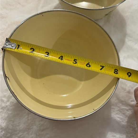 Floral Enamel Large Vintage Mixing Bowl Set Roses Floral Flower Cottagecore - Picture 2 of 13